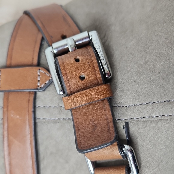 Coach Pauline ankle booties heeled taupe gray brown leather Size 7 - Picture 6 of 15